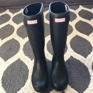 Tall Matte black Hunter boots